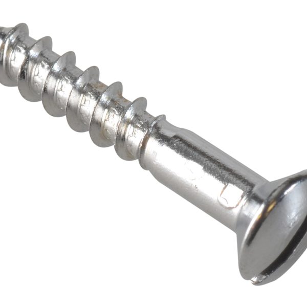FORGEFIX Multi-Purpose Screw SL Raised Head Chrome Plated 4.0 x 25mm ForgePack 35