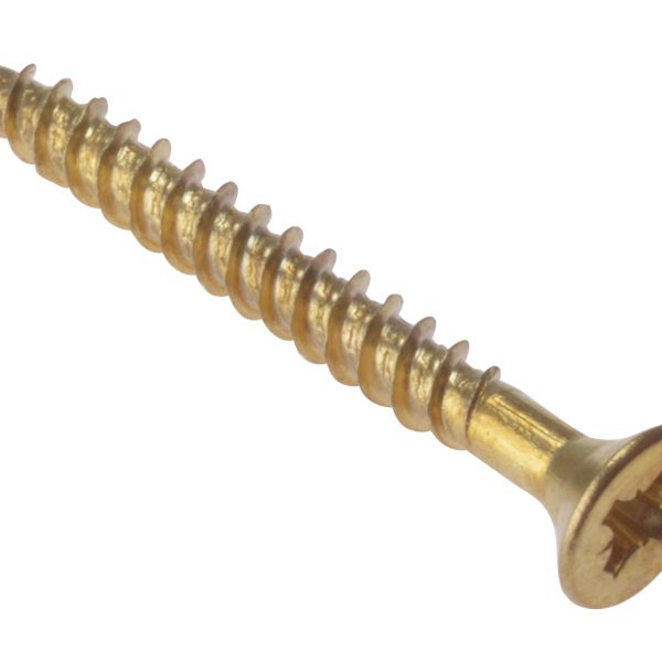 FORGEFIX General Purpose Pozi Compatible Screw CSK TT Electro Brass 1.1/2in x 8 Box 200