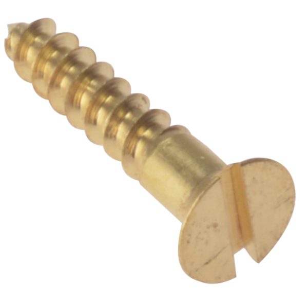 FORGEFIX Wood Screw Slotted CSK Solid Brass 1.1/2in x 6 Box 200