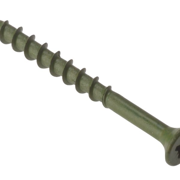 FORGEFIX Decking Screw Pozi Compatible ST Green Anti-Corrosion 4.5 x 60mm Box 200