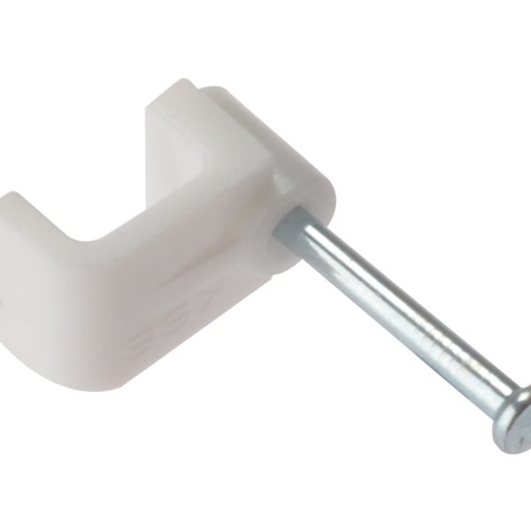 FORGEFIX Cable Clip Flat White Bellwire Box 100