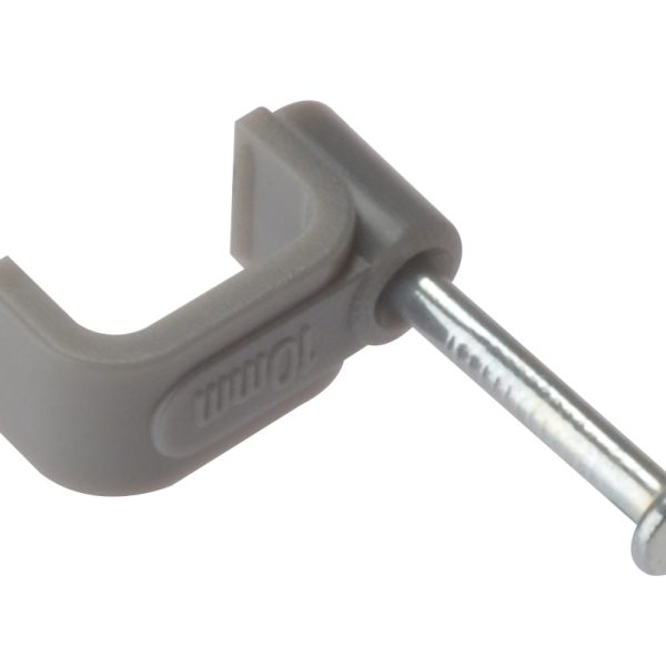 FORGEFIX Cable Clip Flat Grey 2.50mm Box 100