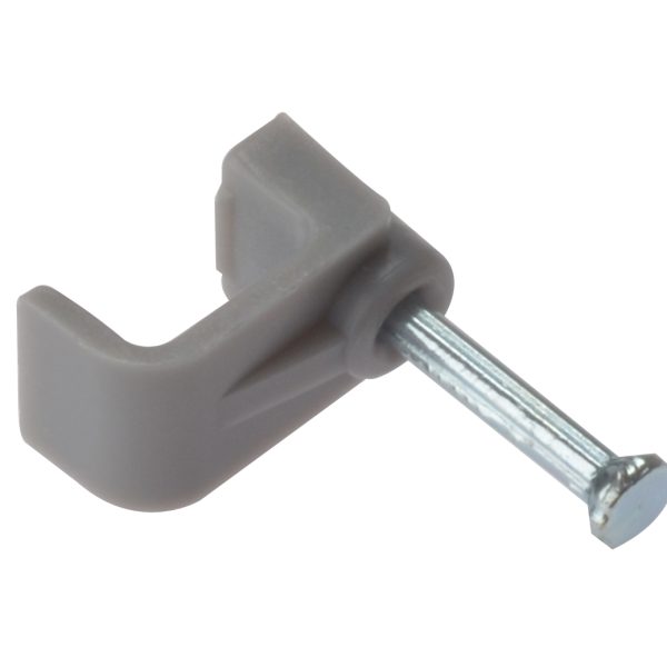 FORGEFIX Cable Clip Flat Grey 4.00mm Box 100