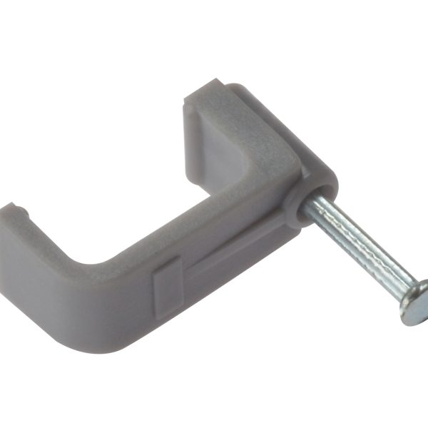 FORGEFIX Cable Clip Flat Grey 6.00mm Box 100