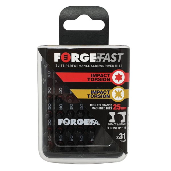 FORGEFIX ForgeFast PZ/TX Compatible Impact Bit Set, 31 Piece
