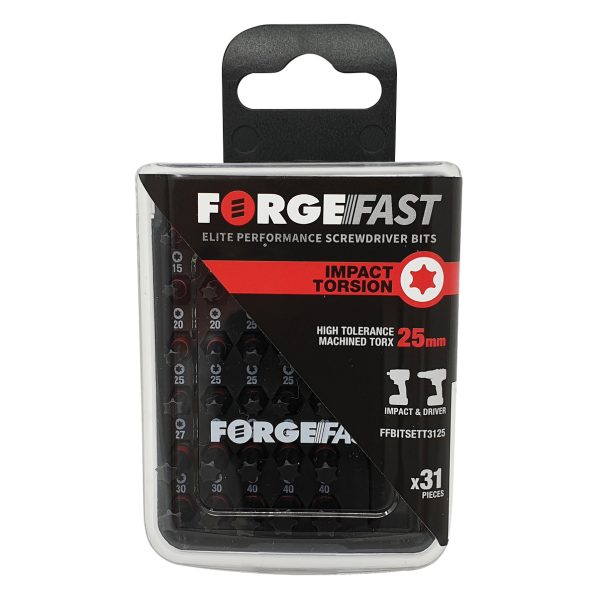 FORGEFIX ForgeFast TORX® Compatible Impact Bit Set, 31 Piece