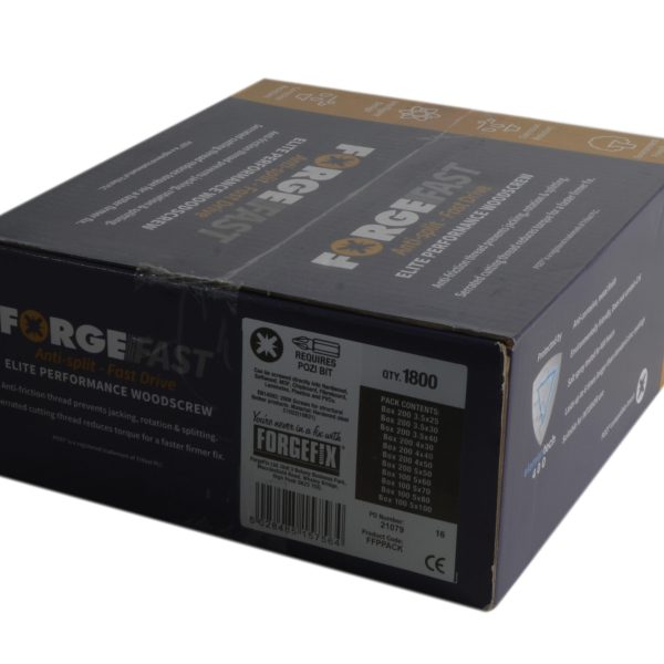 FORGEFIX ForgeFast Pozi Compatible Wood Screw Forge Pack 1800 Piece
