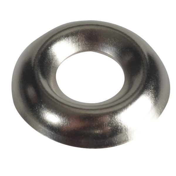 FORGEFIX Screw Cup Washers Solid Brass Nickel Plated No.6 Bag 200