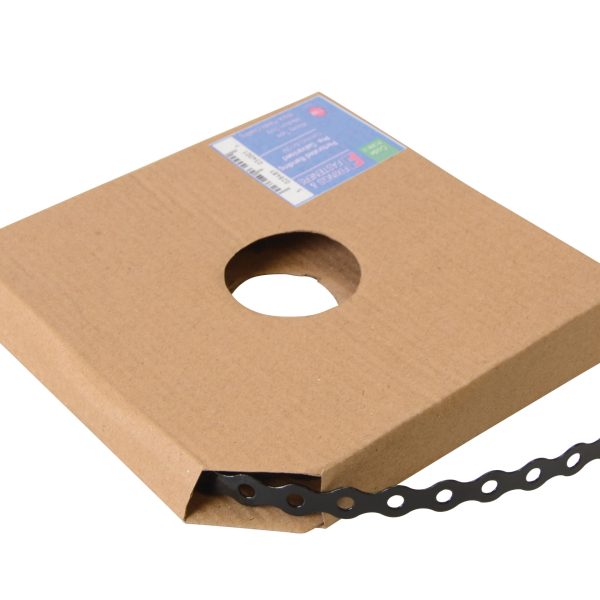 FORGEFIX Black Plastic Coated Pre-Galvanised Band 12mm x 0.8 x 10m Box 1