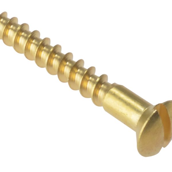 FORGEFIX Wood Screw Slotted Raised Head ST Solid Brass 1.1/2in x 8 Box 200
