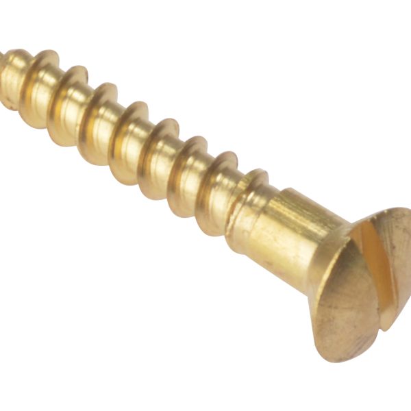 FORGEFIX Wood Screw Slotted Raised Head ST Solid Brass 1in x 8 Box 200