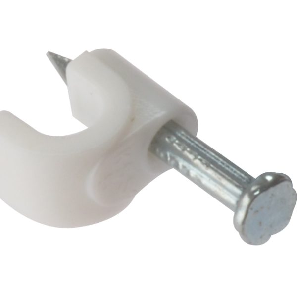 FORGEFIX Cable Clips Round White 4-5mm Box 200