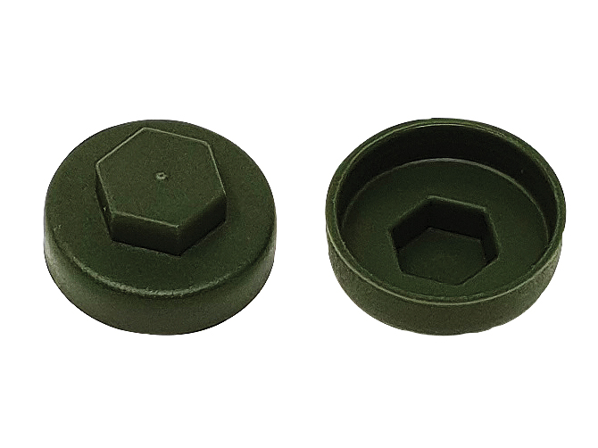 FORGEFIX TechFast Cover Cap Olive Green 16mm (Pack 100)