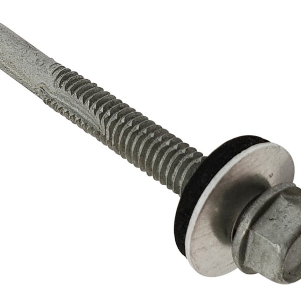 FORGEFIX TechFast Roofing Sheet to Steel Hex Screw & Washer No.5 Tip 5.5 x 100mm Box 100