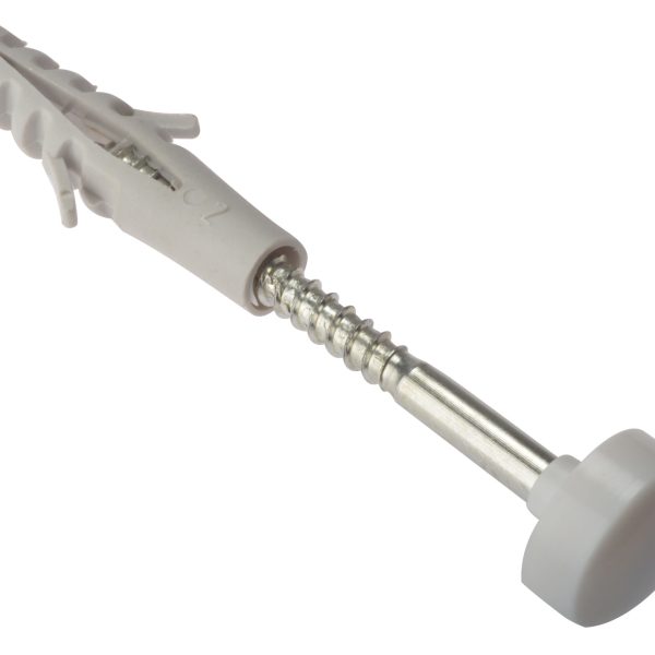 FORGEFIX W.C. Fixing Kit White Cap M6 x 80mm (1 Pair)