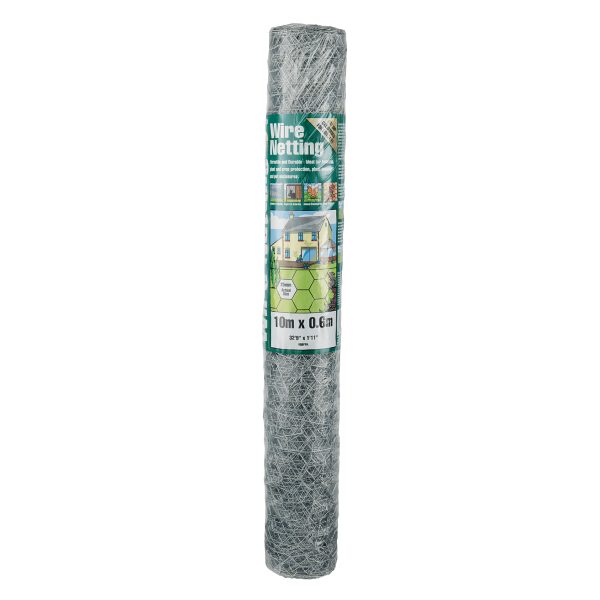 GARDMAN Galvanised Wire Netting 25mm² Hexagon, 10 x 0.9m