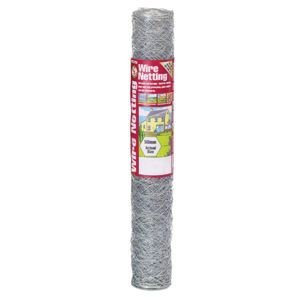 GARDMAN Galvanised Wire Netting 50mm² Hexagon, 10 x 0.9m