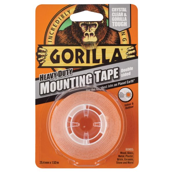 GORILLA GLUE Gorilla Heavy-Duty Mounting Tape 25.4mm x 1.52m Crystal Clear