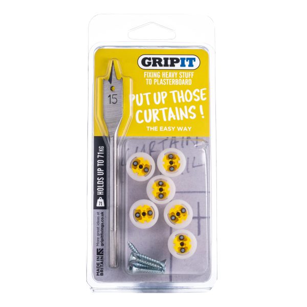 GRIPIT Curtain Kit, Clam Pack