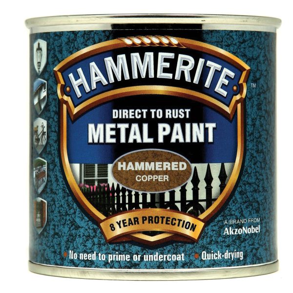 HAMMERITE Direct to Rust Hammered Finish Metal Paint Copper 250ml
