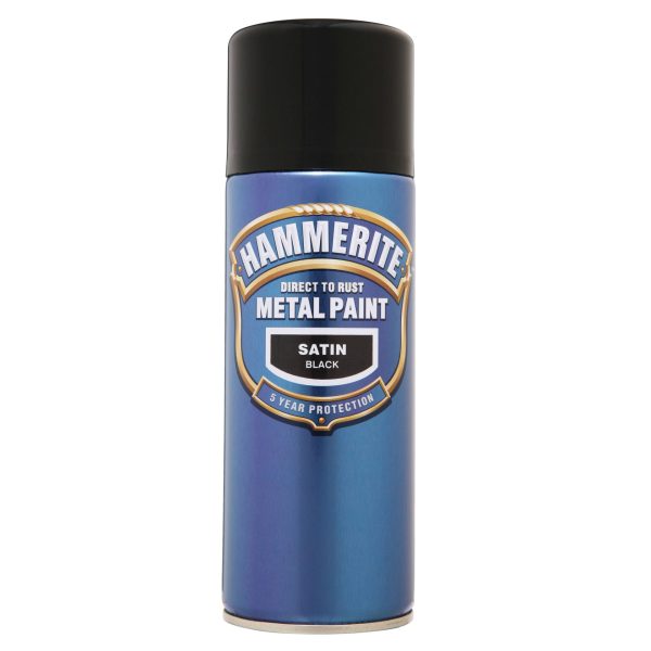 HAMMERITE Direct to Rust Smooth Finish Aerosol Satin Black 400ml