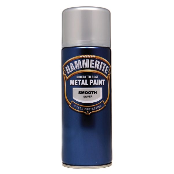 HAMMERITE Direct to Rust Smooth Finish Aerosol Silver 400ml