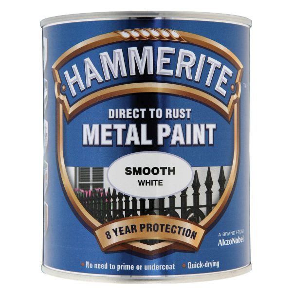 HAMMERITE Direct to Rust Smooth Finish Metal Paint White 750ml