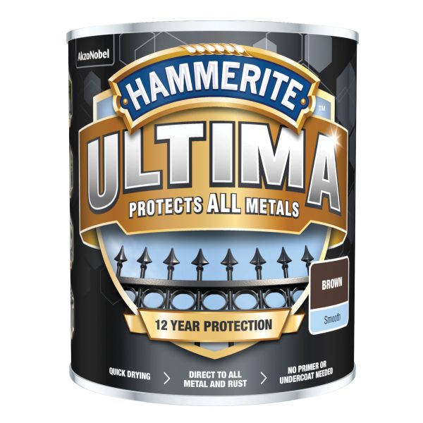 HAMMERITE Ultima Metal Paint Smooth Brown 750ml