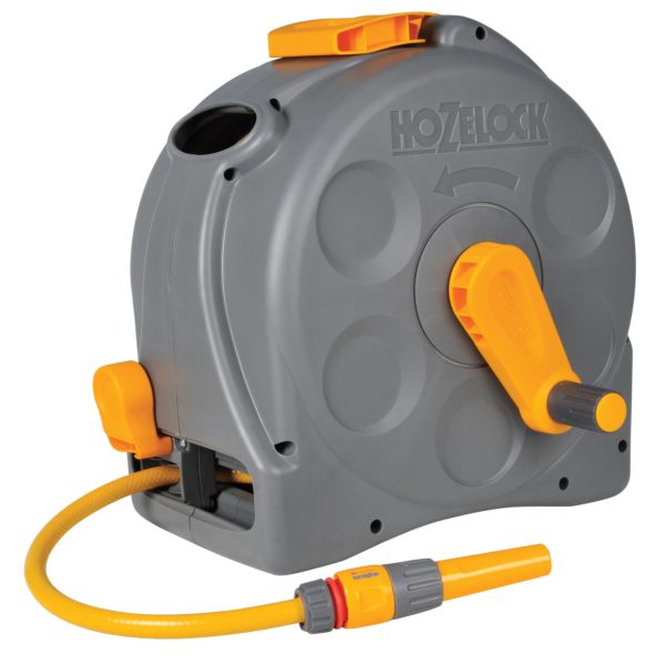 HOZELOCK 2415 25m 2-in-1 Compact Hose Reel + 25m of Starter Hose