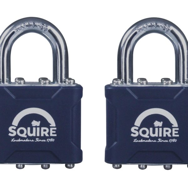 SQUIRE 35T Stronglock Card (2) Padlocks 38mm Open Shackle Keyed