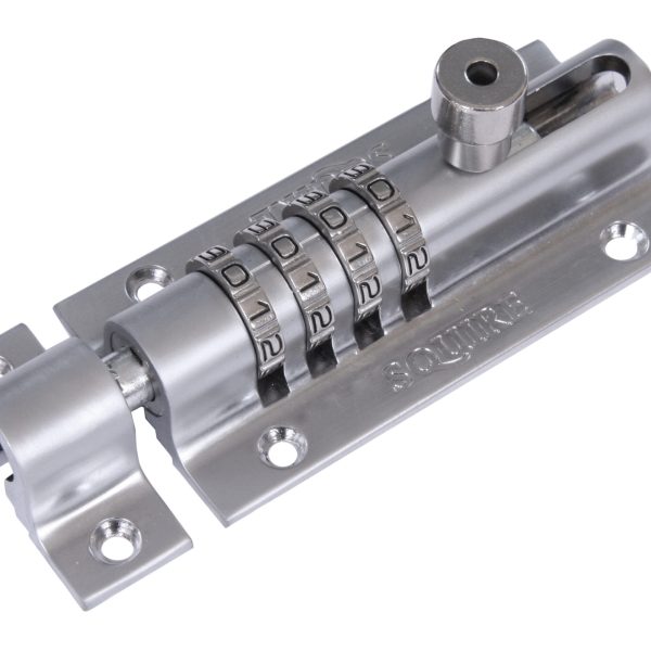 SQUIRE CombiBolt 4 Re-Codable Locking Bolt Chrome 120mm