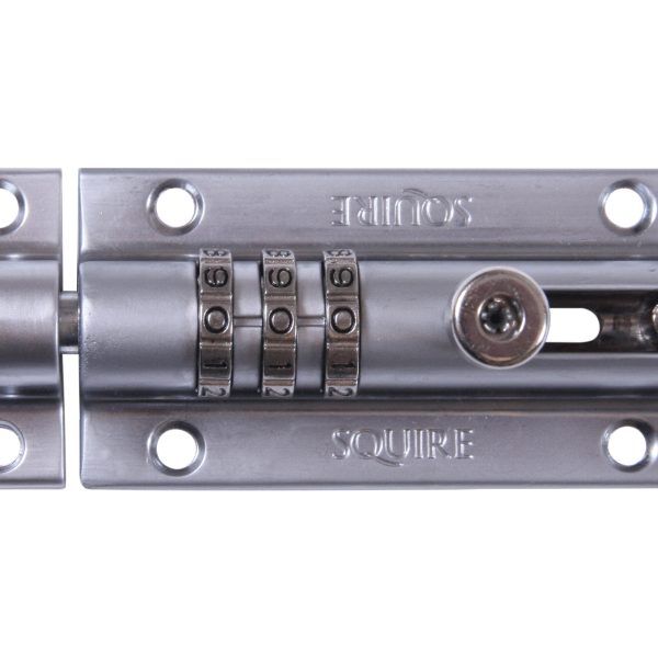 SQUIRE CombiBolt 3 Re-Codable Locking Bolt Chrome 92mm