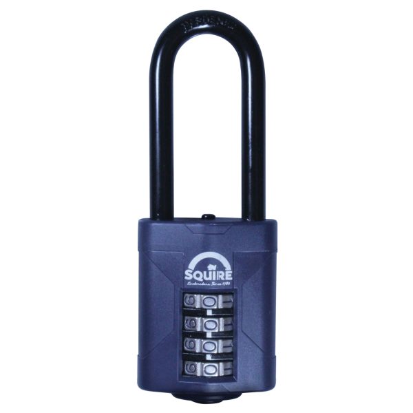 SQUIRE CP50/2.5 Combination Padlock 4-Wheel 50mm Extra Long Shackle 63.5mm