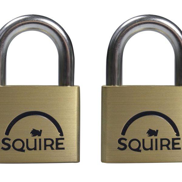 SQUIRE LN5T Lion Brass Padlocks 5-Pin 50mm Twin Pack