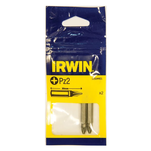 IRWIN® Screwdriver Bits Pozi PZ2 50mm (Pack 2)