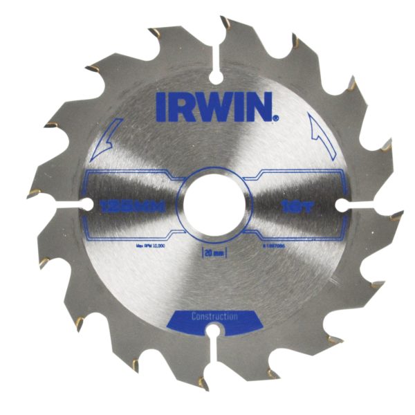 IRWIN® Construction Circular Saw Blade 125 x 20mm x 16T ATB