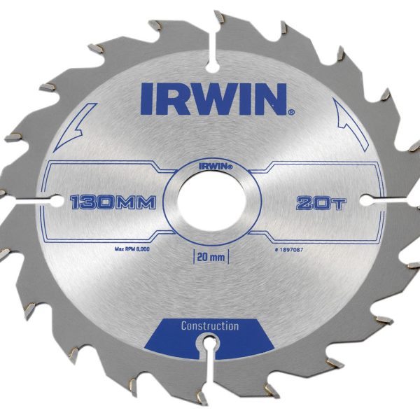 IRWIN® Construction Circular Saw Blade 130 x 20mm x 20T ATB