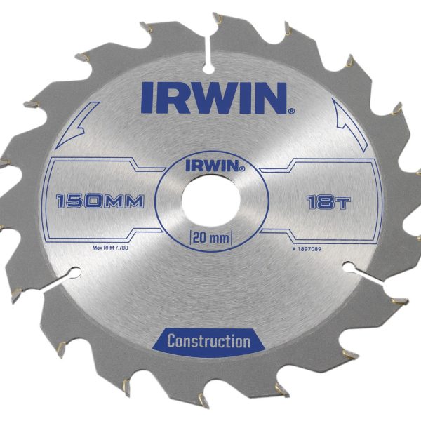 IRWIN® Construction Circular Saw Blade 150 x 20mm x 18T ATB