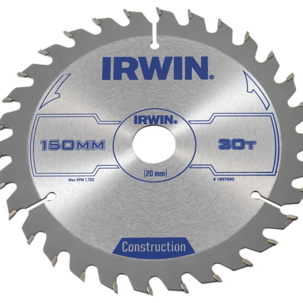 IRWIN® Construction Circular Saw Blade 150 x 20mm x 30T ATB