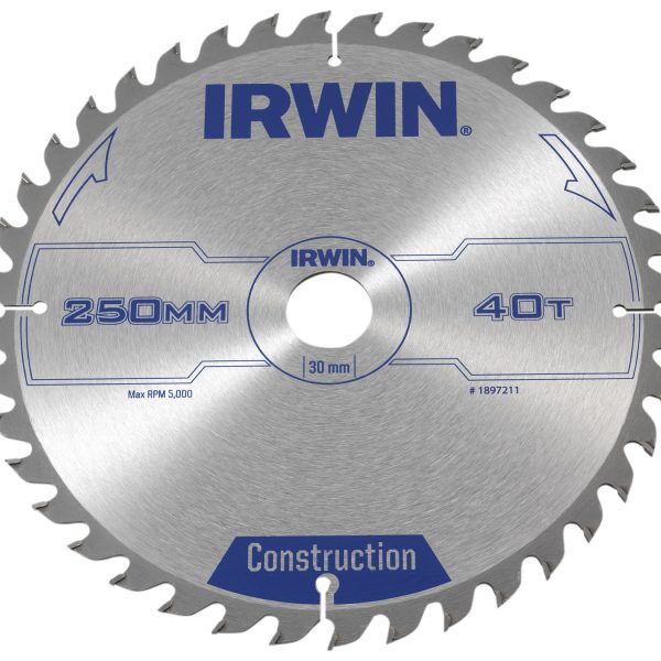 IRWIN® General Purpose Table & Mitre Saw Blade 250 x 30mm x 40T ATB