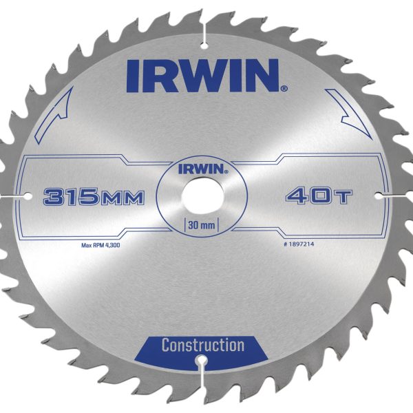 IRWIN® General Purpose Table & Mitre Saw Blade 315 x 30mm x 40T ATB