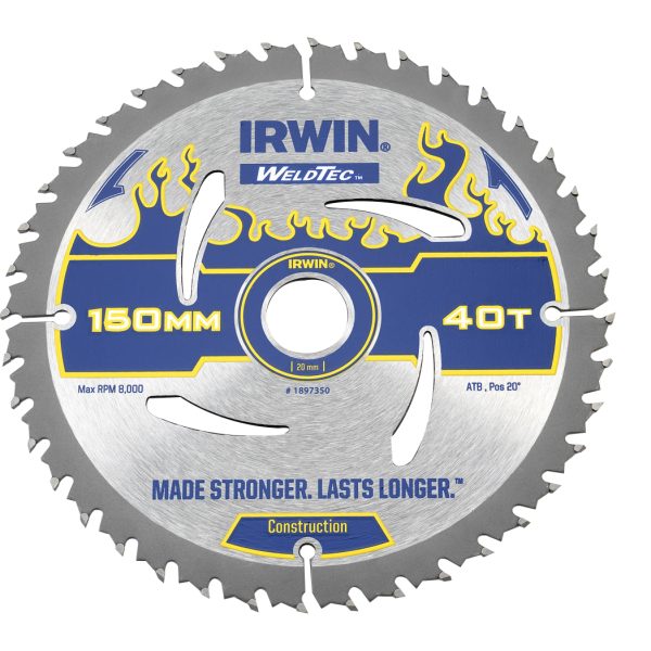 IRWIN® Weldtec Circular Saw Blade 150 x 20mm x 40T ATB