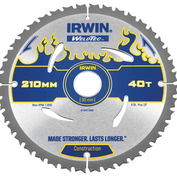 IRWIN® Weldtec Circular Saw Blade 210 x 30mm x 40T ATB