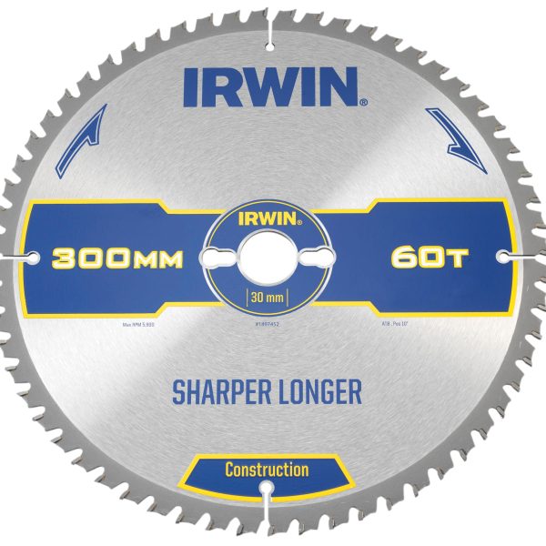IRWIN® Construction Table & Mitre Circular Saw Blade 300 x 30mm x 60T ATB