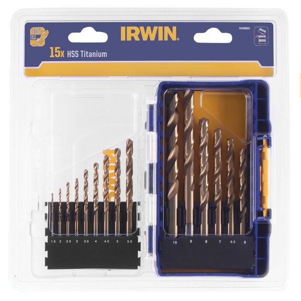 IRWIN® HSS Titanium Metal Drill Bit Set, 15 Piece