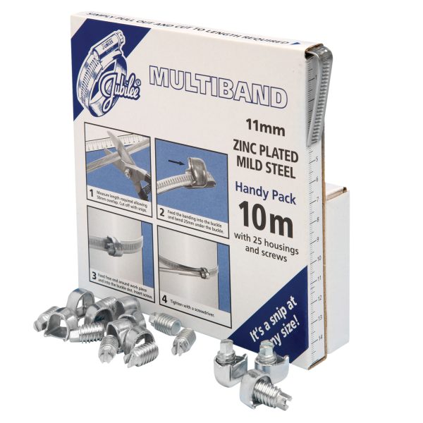 JUBILEE®  Multiband Mild Steel Handy Pack 11mm (10m + 25 Housings/Screws)
