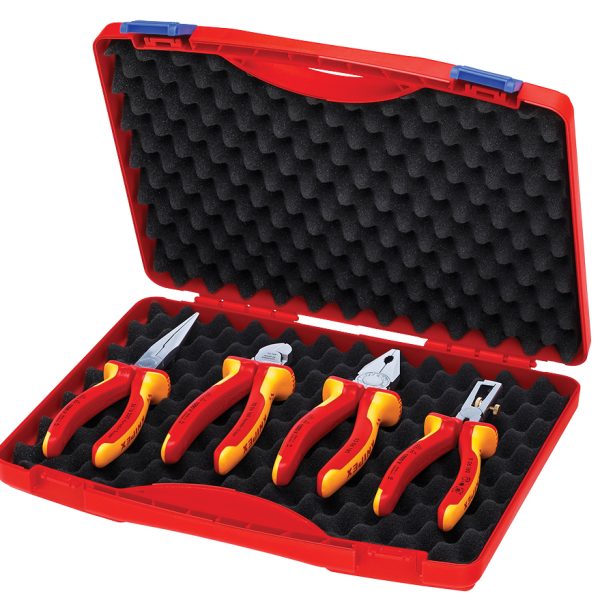 KNIPEX VDE Pliers Set in Case, 4 Piece
