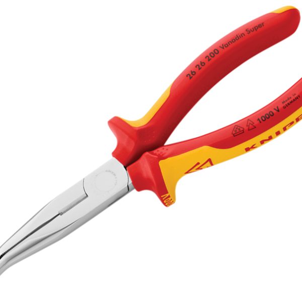 KNIPEX VDE Long Bent Snipe Nose Side Cutting Pliers 200mm