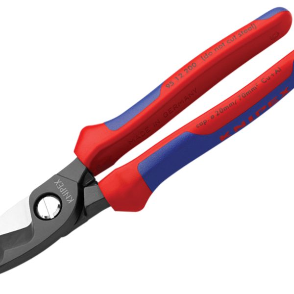 KNIPEX Cable Shears with Twin Cutting Edge Multi-Component Grip 200mm