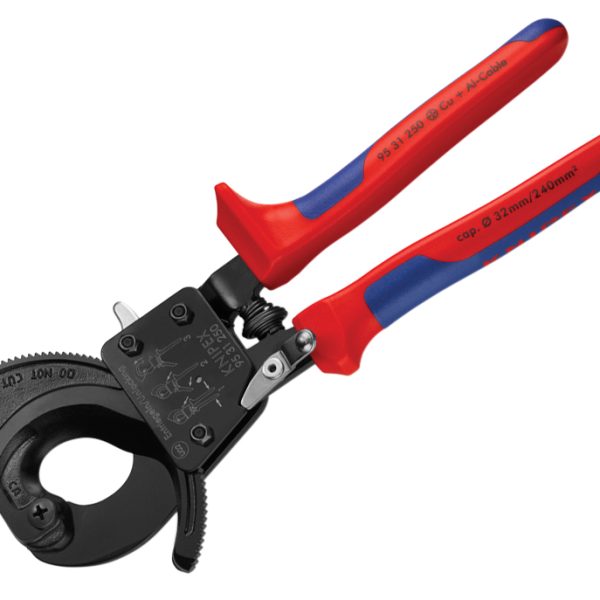 KNIPEX Ratchet Action Cable Shears Multi-Component Grip 250mm